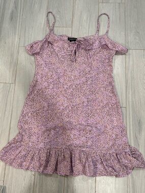 ASOS Lilac Floral Ruffle Slip Dress